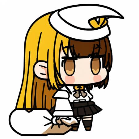 03765-2857721945-padorumeme 1girl, ((brown eyes)), (dark yellow hair), ((gray school uniform, white shirt)), red bowtie, (black skirt), (hair tie.png